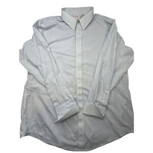 Brooks Brothers Dress Shirt Non-Iron Cotton 18.5 37 Traditional Fit